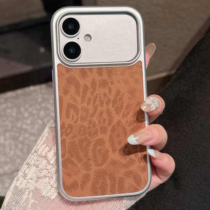 Funda para teléfono con ventana grande, chapada en metal y con estampado de leopardo., For iPhone 17 Pro Max, For iPhone 17 Pro, For iPhone 17, For iPhone 16 Pro Max, For iPhone 16 Pro, For iPhone 16, For iPhone 15 Pro Max, For iPhone 15 Pro           ...
