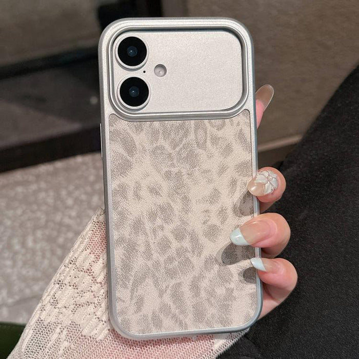 Funda para teléfono con ventana grande, chapada en metal y con estampado de leopardo., For iPhone 17 Pro Max, For iPhone 17 Pro, For iPhone 17, For iPhone 16 Pro Max, For iPhone 16 Pro, For iPhone 16, For iPhone 15 Pro Max, For iPhone 15 Pro           ...