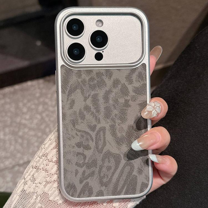 Funda para teléfono con ventana grande, chapada en metal y con estampado de leopardo., For iPhone 17 Pro Max, For iPhone 17 Pro, For iPhone 17, For iPhone 16 Pro Max, For iPhone 16 Pro, For iPhone 16, For iPhone 15 Pro Max, For iPhone 15 Pro           ...