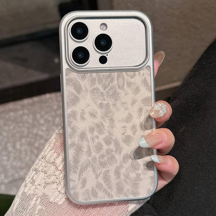 Funda para teléfono con ventana grande, chapada en metal y con estampado de leopardo., For iPhone 17 Pro Max, For iPhone 17 Pro, For iPhone 17, For iPhone 16 Pro Max, For iPhone 16 Pro, For iPhone 16, For iPhone 15 Pro Max, For iPhone 15 Pro           ...
