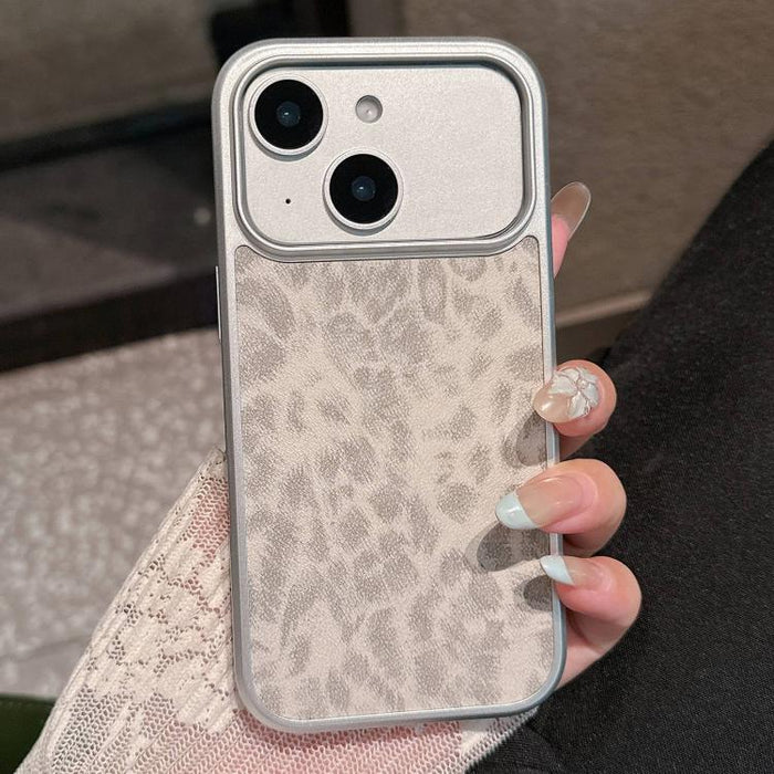 Funda para teléfono con ventana grande, chapada en metal y con estampado de leopardo., For iPhone 17 Pro Max, For iPhone 17 Pro, For iPhone 17, For iPhone 16 Pro Max, For iPhone 16 Pro, For iPhone 16, For iPhone 15 Pro Max, For iPhone 15 Pro           ...