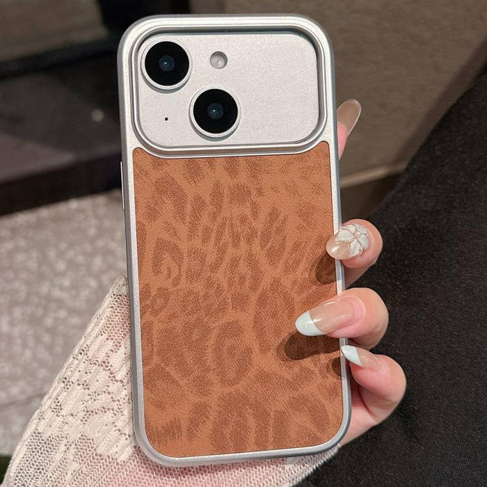 Funda para teléfono con ventana grande, chapada en metal y con estampado de leopardo., For iPhone 17 Pro Max, For iPhone 17 Pro, For iPhone 17, For iPhone 16 Pro Max, For iPhone 16 Pro, For iPhone 16, For iPhone 15 Pro Max, For iPhone 15 Pro           ...