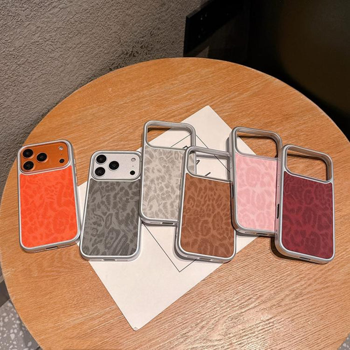 Funda para teléfono con ventana grande, chapada en metal y con estampado de leopardo., For iPhone 17 Pro Max, For iPhone 17 Pro, For iPhone 17, For iPhone 16 Pro Max, For iPhone 16 Pro, For iPhone 16, For iPhone 15 Pro Max, For iPhone 15 Pro           ...
