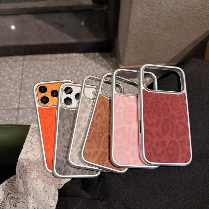 Funda para teléfono con ventana grande, chapada en metal y con estampado de leopardo., For iPhone 17 Pro Max, For iPhone 17 Pro, For iPhone 17, For iPhone 16 Pro Max, For iPhone 16 Pro, For iPhone 16, For iPhone 15 Pro Max, For iPhone 15 Pro           ...