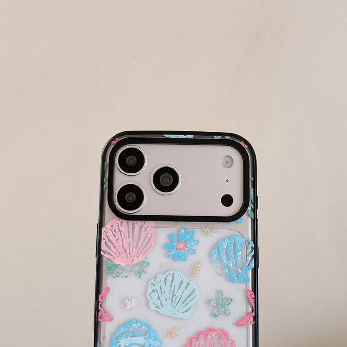 Funda para teléfono de TPU magnética transparente de acrílico con lazo de concha marina, For iPhone 17 Pro Max, For iPhone 17 Pro, For iPhone 17, For iPhone Air, For iPhone 16 Pro Max, For iPhone 16 Pro, For iPhone 16 Plus, For iPhone 16               ...