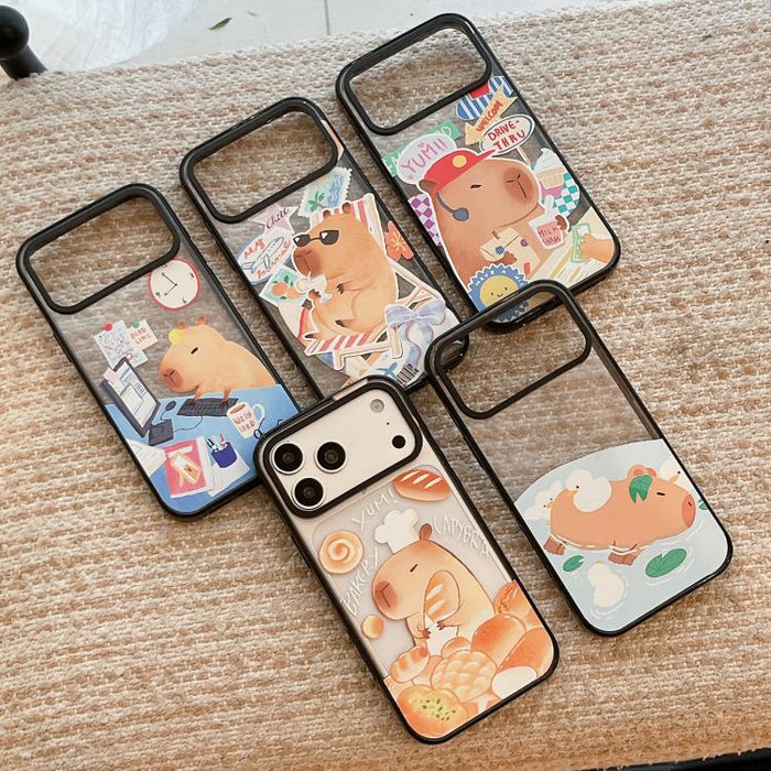 Funda magnética de TPU acrílica con estampado de dibujos animados de capibara, For iPhone 12, For iPhone 12 Pro Max, For iPhone 12 Pro, For iPhone 11