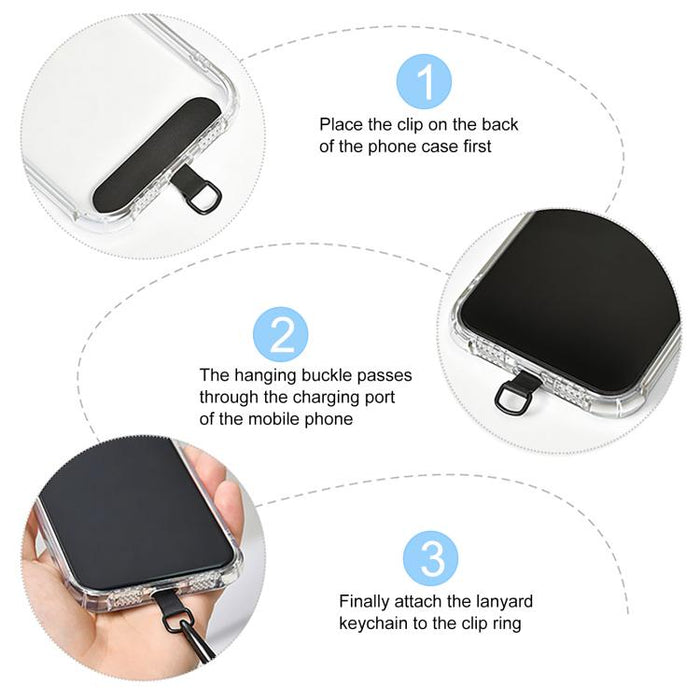Colgante para teléfono con cadena de cuentas y lazo, con almohadilla de sujeción para mujeres y niñas.