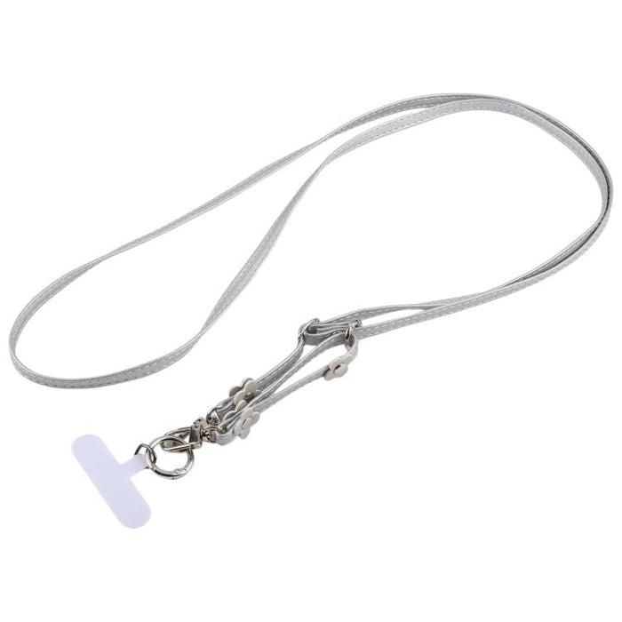 Cordón para teléfono con correa de cuero ajustable con decoración floral y almohadilla de sujeción para hombre y mujer.