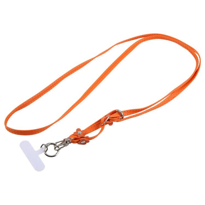 Cordón para teléfono con correa de cuero ajustable con decoración floral y almohadilla de sujeción para hombre y mujer.