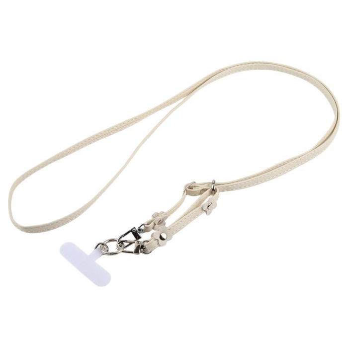 Cordón para teléfono con correa de cuero ajustable con decoración floral y almohadilla de sujeción para hombre y mujer.
