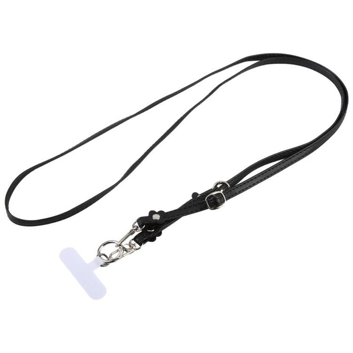 Cordón para teléfono con correa de cuero ajustable con decoración floral y almohadilla de sujeción para hombre y mujer.