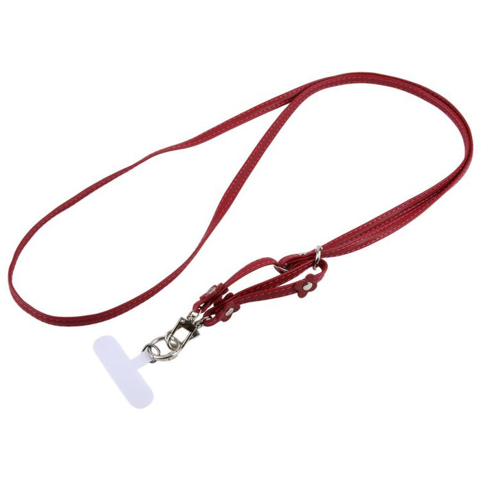 Cordón para teléfono con correa de cuero ajustable con decoración floral y almohadilla de sujeción para hombre y mujer.
