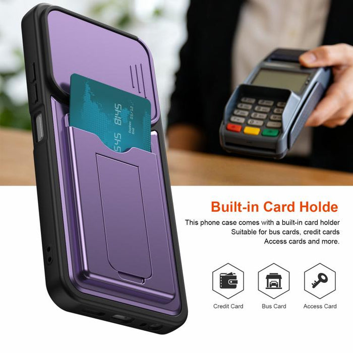 Funda para teléfono híbrida de PC y TPU con tapa deslizante para lente y tarjetero, For Redmi A7 Pro 171mm / Redmi 15a 5G, For Redmi K90 Pro Max / Poco F8 Ultra 5G, For Redmi Note 15 4G / 5G Global 164mm, For Redmi Note 15 Pro 4G Global 163.2mm        ...