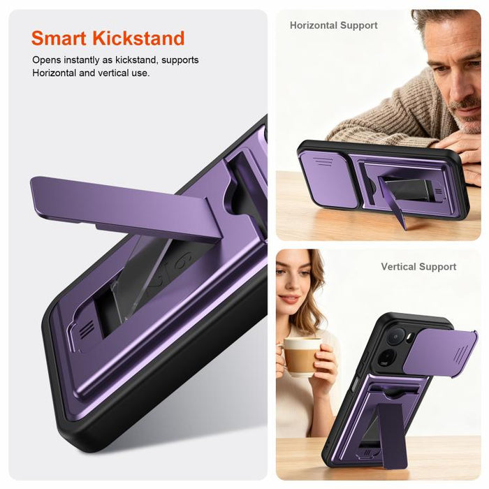 Funda para teléfono híbrida de PC y TPU con tapa deslizante para lente y tarjetero, For Redmi A7 Pro 171mm / Redmi 15a 5G, For Redmi K90 Pro Max / Poco F8 Ultra 5G, For Redmi Note 15 4G / 5G Global 164mm, For Redmi Note 15 Pro 4G Global 163.2mm        ...