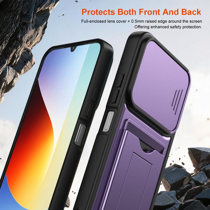 Funda para teléfono híbrida de PC y TPU con tapa deslizante para lente y tarjetero, For Redmi A7 Pro 171mm / Redmi 15a 5G, For Redmi K90 Pro Max / Poco F8 Ultra 5G, For Redmi Note 15 4G / 5G Global 164mm, For Redmi Note 15 Pro 4G Global 163.2mm        ...