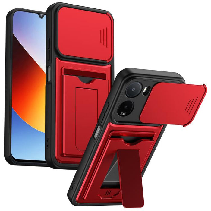 Funda para teléfono híbrida de PC y TPU con tapa deslizante para lente y tarjetero, For Redmi A7 Pro 171mm / Redmi 15a 5G, For Redmi K90 Pro Max / Poco F8 Ultra 5G, For Redmi Note 15 4G / 5G Global 164mm, For Redmi Note 15 Pro 4G Global 163.2mm        ...