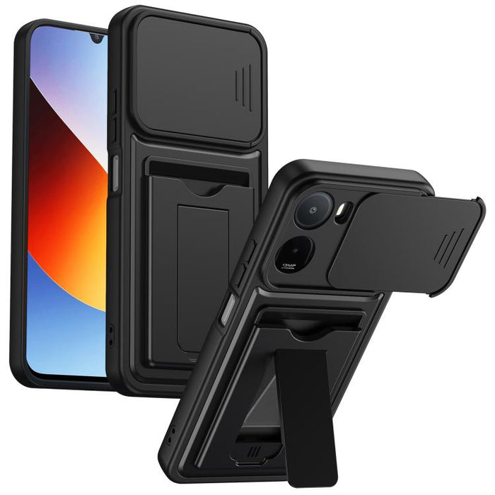 Funda para teléfono híbrida de PC y TPU con tapa deslizante para lente y tarjetero, For Redmi A7 Pro 171mm / Redmi 15a 5G, For Redmi K90 Pro Max / Poco F8 Ultra 5G, For Redmi Note 15 4G / 5G Global 164mm, For Redmi Note 15 Pro 4G Global 163.2mm        ...