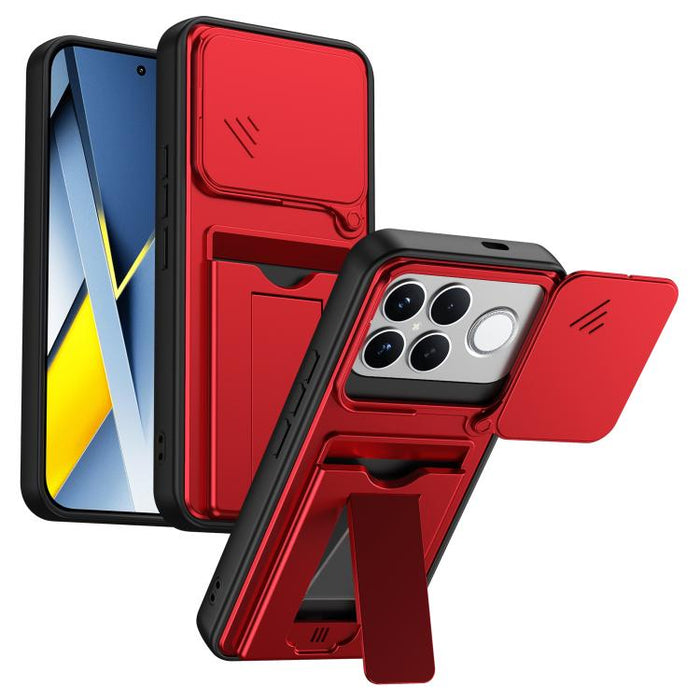Funda para teléfono híbrida de PC y TPU con tapa deslizante para lente y tarjetero, For Redmi A7 Pro 171mm / Redmi 15a 5G, For Redmi K90 Pro Max / Poco F8 Ultra 5G, For Redmi Note 15 4G / 5G Global 164mm, For Redmi Note 15 Pro 4G Global 163.2mm        ...