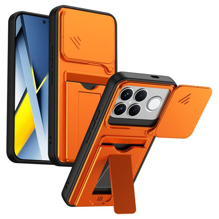 Funda para teléfono híbrida de PC y TPU con tapa deslizante para lente y tarjetero, For Redmi A7 Pro 171mm / Redmi 15a 5G, For Redmi K90 Pro Max / Poco F8 Ultra 5G, For Redmi Note 15 4G / 5G Global 164mm, For Redmi Note 15 Pro 4G Global 163.2mm        ...