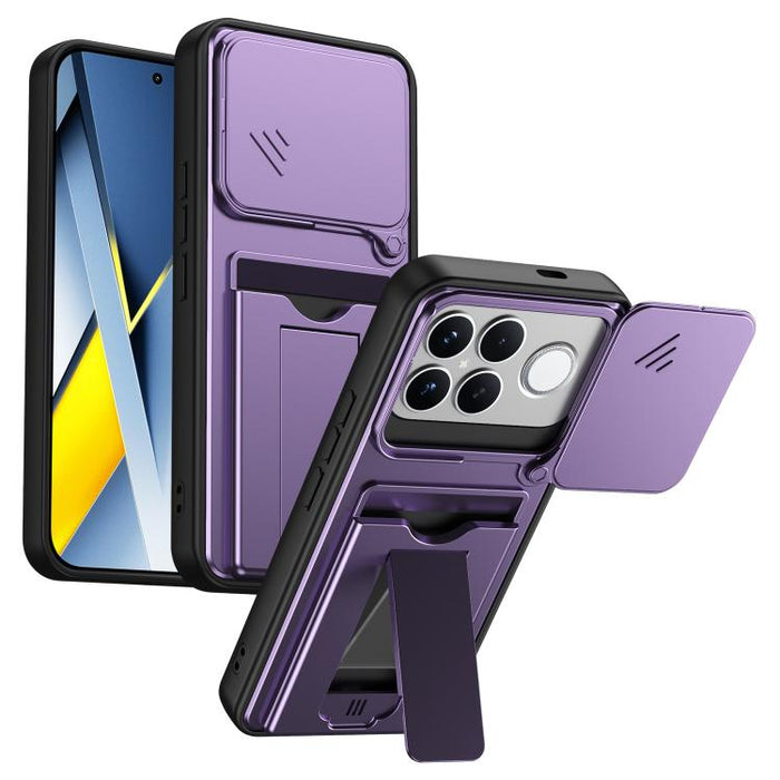 Funda para teléfono híbrida de PC y TPU con tapa deslizante para lente y tarjetero, For Redmi A7 Pro 171mm / Redmi 15a 5G, For Redmi K90 Pro Max / Poco F8 Ultra 5G, For Redmi Note 15 4G / 5G Global 164mm, For Redmi Note 15 Pro 4G Global 163.2mm        ...