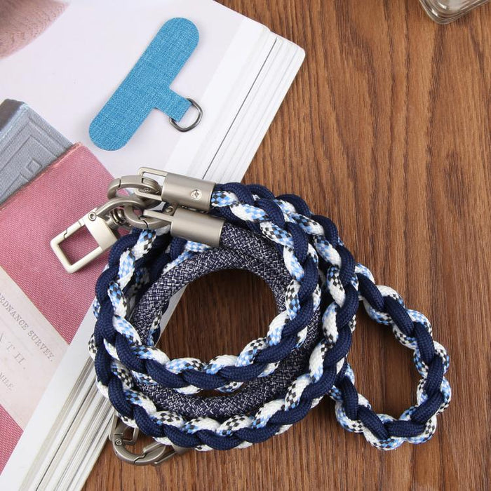 Cordón para teléfono con correa trenzada y empalmada, con almohadilla de sujeción, unisex.