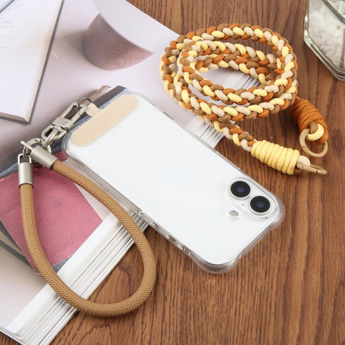 Cordón para teléfono con correa trenzada y empalmada, con almohadilla de sujeción, unisex.