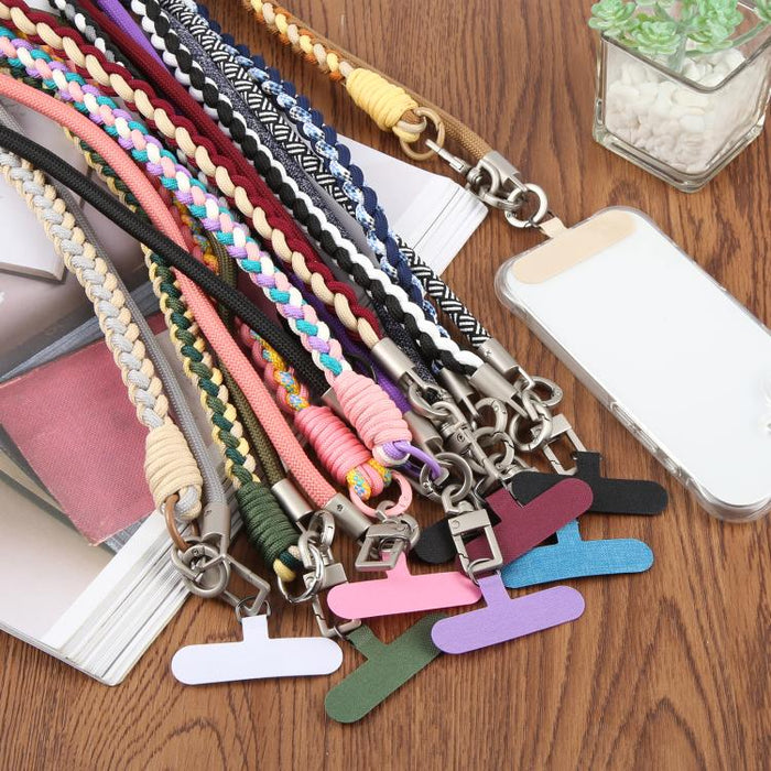 Cordón para teléfono con correa trenzada y empalmada, con almohadilla de sujeción, unisex.