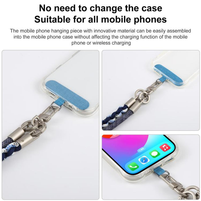 Cordón para teléfono con correa trenzada y empalmada, con almohadilla de sujeción, unisex.