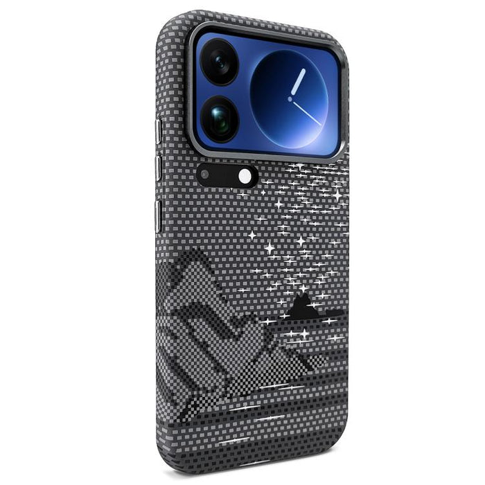 Funda magnética para teléfono con pegatina de agua y textura de Kevlar, For Xiaomi 17 Pro Max, For Xiaomi 17 Pro