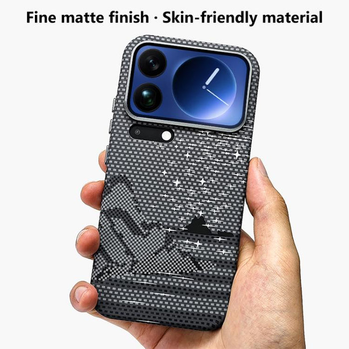 Funda magnética para teléfono con pegatina de agua y textura de Kevlar, For Xiaomi 17 Pro Max, For Xiaomi 17 Pro