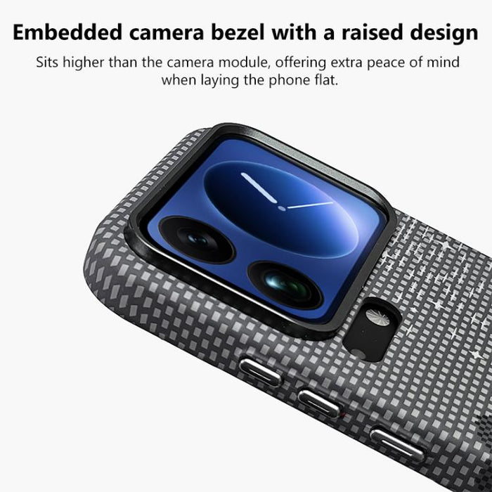 Funda magnética para teléfono con pegatina de agua y textura de Kevlar, For Xiaomi 17 Pro Max, For Xiaomi 17 Pro