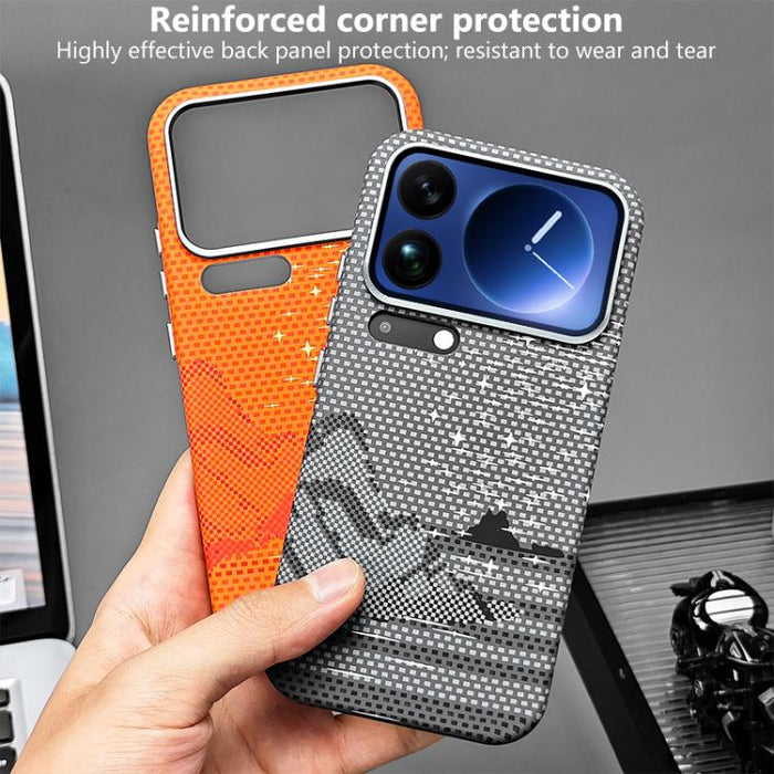 Funda magnética para teléfono con pegatina de agua y textura de Kevlar, For Xiaomi 17 Pro Max, For Xiaomi 17 Pro