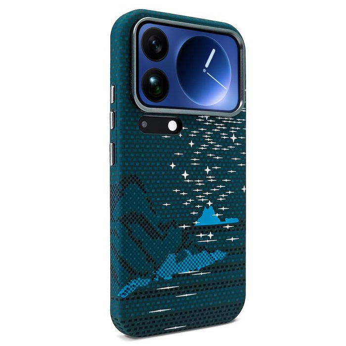 Funda magnética para teléfono con pegatina de agua y textura de Kevlar, For Xiaomi 17 Pro Max, For Xiaomi 17 Pro