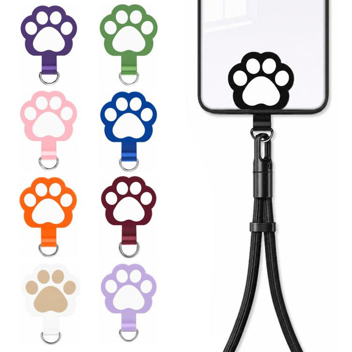 Cordón para teléfono de TPU con diseño de huella de gato de dibujos animados y almohadilla de sujeción