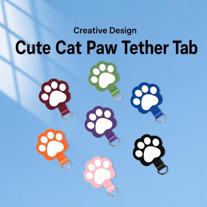 Cordón para teléfono de TPU con diseño de huella de gato de dibujos animados y almohadilla de sujeción