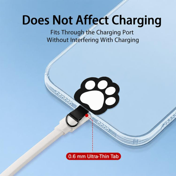 Cordón para teléfono de TPU con diseño de huella de gato de dibujos animados y almohadilla de sujeción
