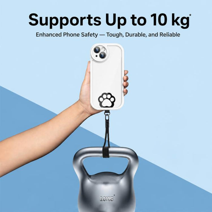 Cordón para teléfono de TPU con diseño de huella de gato de dibujos animados y almohadilla de sujeción