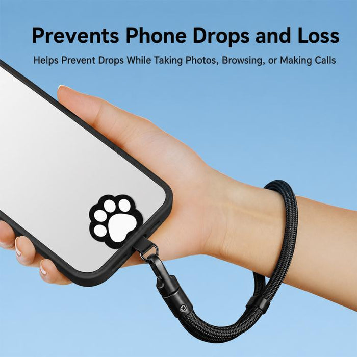 Cordón para teléfono de TPU con diseño de huella de gato de dibujos animados y almohadilla de sujeción