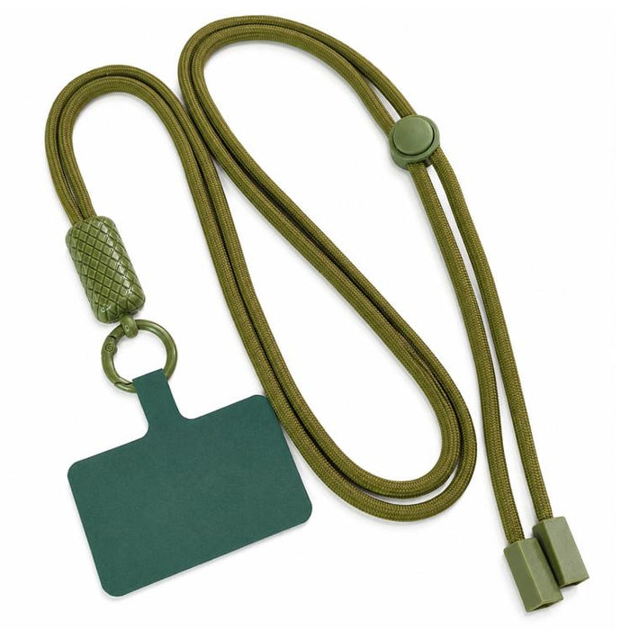 Cordón para teléfono ajustable y giratorio 360 grados con correa para el cuello de nailon y almohadilla de sujeción, unisex.