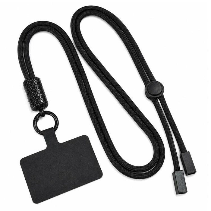 Cordón para teléfono ajustable y giratorio 360 grados con correa para el cuello de nailon y almohadilla de sujeción, unisex.
