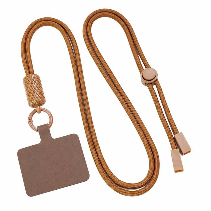 Cordón para teléfono ajustable y giratorio 360 grados con correa para el cuello de nailon y almohadilla de sujeción, unisex.