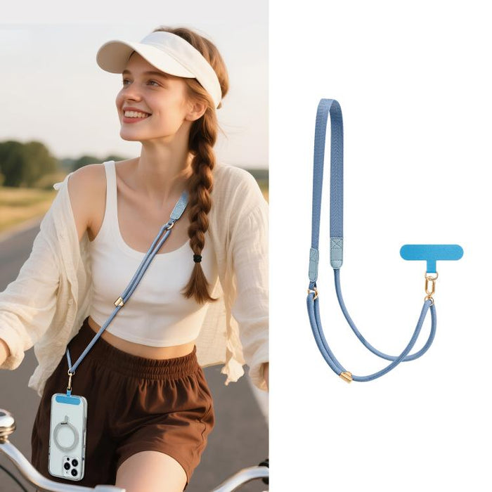 Correa de cuello híbrida ajustable con cordón cruzado para teléfono y almohadilla de sujeción para hombre y mujer., Gold Hardware, Painted Metal Hardware