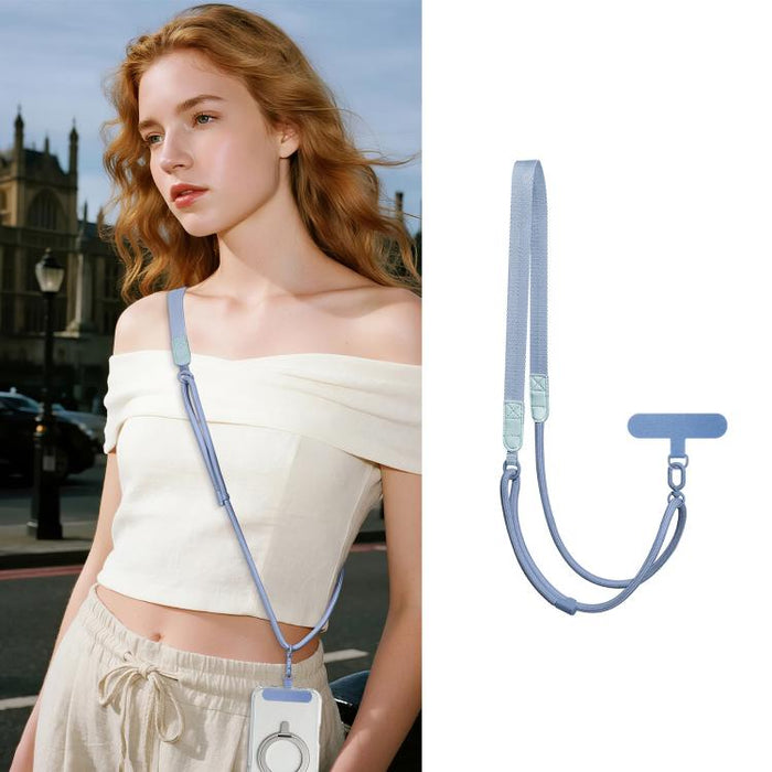 Correa de cuello híbrida ajustable con cordón cruzado para teléfono y almohadilla de sujeción para hombre y mujer., Gold Hardware, Painted Metal Hardware
