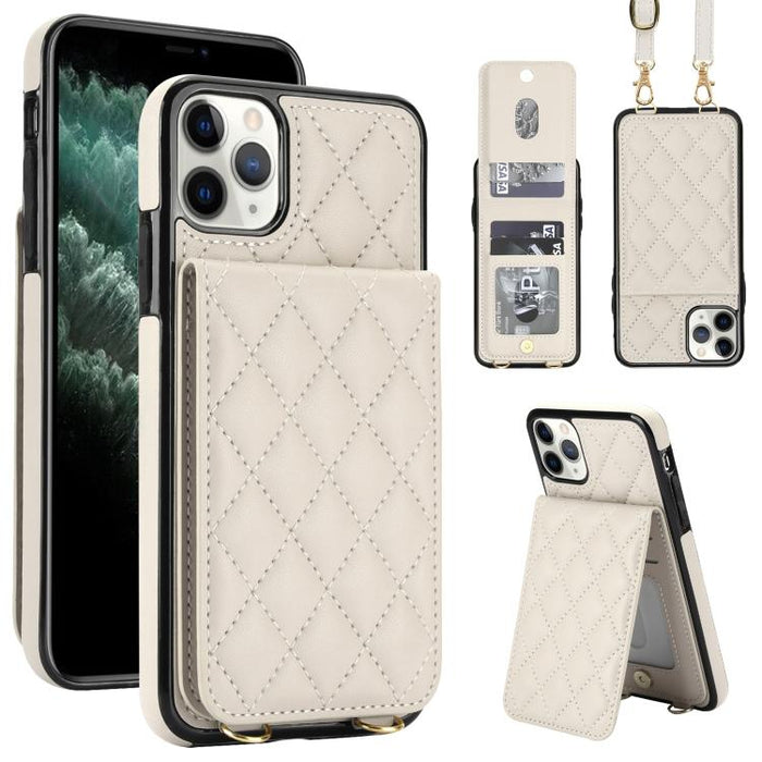 Funda para teléfono con tarjetero y bloqueo RFID de diseño romboidal cruzado, For iPhone 15, For iPhone 14 / 13, For iPhone 14 Pro, For iPhone 14 Pro Max, For iPhone SE 2022 / SE 2020 / 8 / 7, For iPhone 13 Pro Max, For iPhone 13 Pro, For iPhone 13 min...