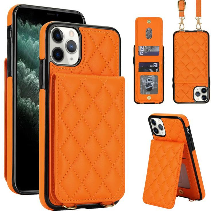 Funda para teléfono con tarjetero y bloqueo RFID de diseño romboidal cruzado, For iPhone 11, For iPhone 11 Pro, For iPhone X / XS, For iPhone XR, For iPhone XS Max, For iPhone 8 Plus / 7 Plus