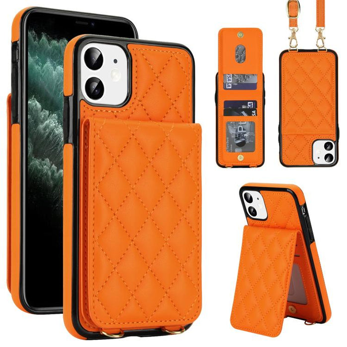 Funda para teléfono con tarjetero y bloqueo RFID de diseño romboidal cruzado, For iPhone 11, For iPhone 11 Pro, For iPhone X / XS, For iPhone XR, For iPhone XS Max, For iPhone 8 Plus / 7 Plus