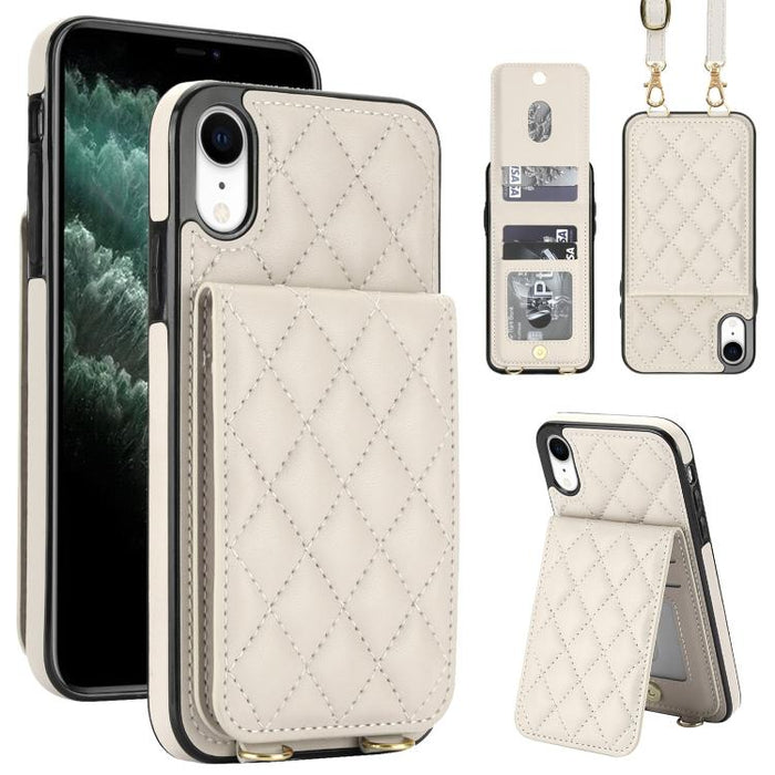 Funda para teléfono con tarjetero y bloqueo RFID de diseño romboidal cruzado, For iPhone 11, For iPhone 11 Pro, For iPhone X / XS, For iPhone XR, For iPhone XS Max, For iPhone 8 Plus / 7 Plus