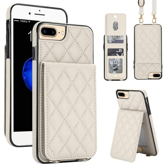 Funda para teléfono con tarjetero y bloqueo RFID de diseño romboidal cruzado, For iPhone 15, For iPhone 14 / 13, For iPhone 14 Pro, For iPhone 14 Pro Max, For iPhone SE 2022 / SE 2020 / 8 / 7, For iPhone 13 Pro Max, For iPhone 13 Pro, For iPhone 13 min...