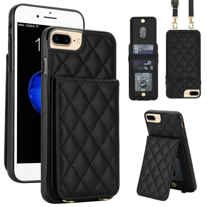 Funda para teléfono con tarjetero y bloqueo RFID de diseño romboidal cruzado, For iPhone 15, For iPhone 14 / 13, For iPhone 14 Pro, For iPhone 14 Pro Max, For iPhone SE 2022 / SE 2020 / 8 / 7, For iPhone 13 Pro Max, For iPhone 13 Pro, For iPhone 13 min...