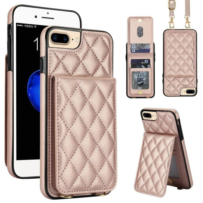 Funda para teléfono con tarjetero y bloqueo RFID de diseño romboidal cruzado, For iPhone 15, For iPhone 14 / 13, For iPhone 14 Pro, For iPhone 14 Pro Max, For iPhone SE 2022 / SE 2020 / 8 / 7, For iPhone 13 Pro Max, For iPhone 13 Pro, For iPhone 13 min...